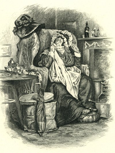Martin Chuzzlewit: Mrs Gamp, Engraved by Stephen Alonzo Schoff (1818-1904) by Unbekannt Unbekannt